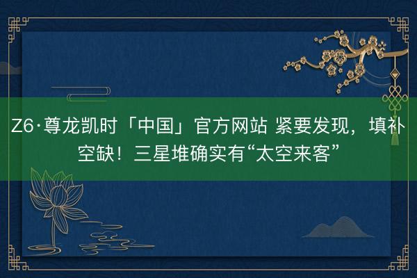 Z6·尊龙凯时「中国」官方网站 紧要发现，填补空缺！三星堆确实有“太空来客”