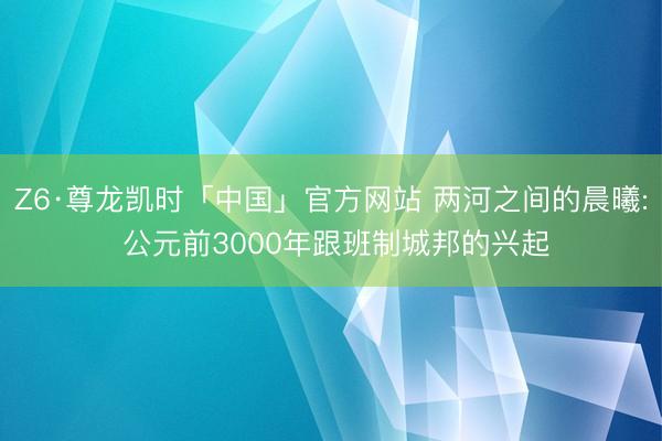 Z6·尊龙凯时「中国」官方网站 两河之间的晨曦: 公元前3000年跟班制城邦的兴起