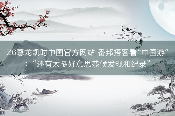 Z6尊龙凯时中国官方网站 番邦搭客看“中国游”：“还有太多好意思恭候发现和纪录”