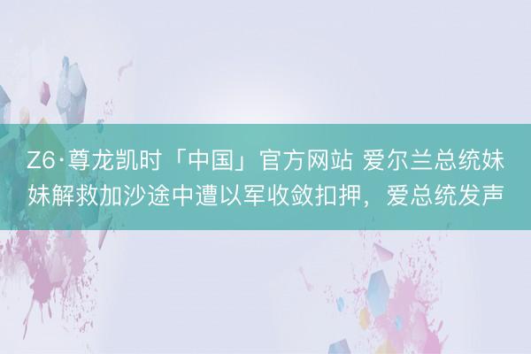 Z6·尊龙凯时「中国」官方网站 爱尔兰总统妹妹解救加沙途中遭以军收敛扣押，爱总统发声