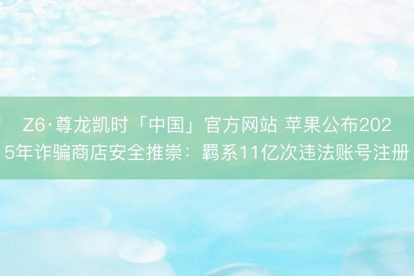 Z6·尊龙凯时「中国」官方网站 苹果公布2025年诈骗商店安全推崇：羁系11亿次违法账号注册