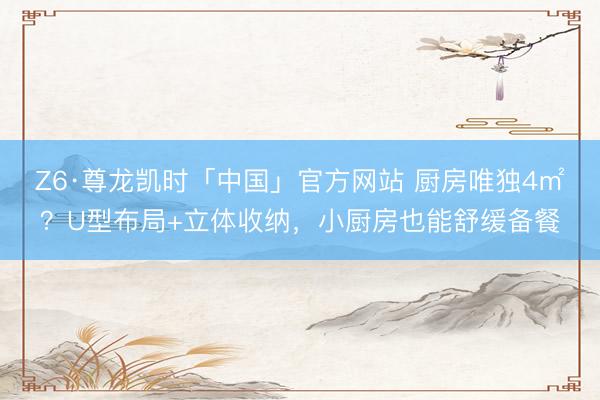 Z6·尊龙凯时「中国」官方网站 厨房唯独4㎡？U型布局+立体收纳，小厨房也能舒缓备餐