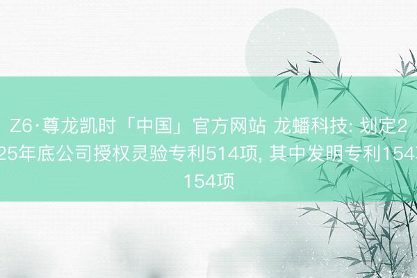 Z6·尊龙凯时「中国」官方网站 龙蟠科技: 划定2025年底公司授权灵验专利514项， 其中发明专利154项