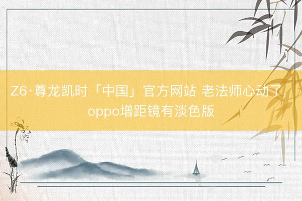 Z6·尊龙凯时「中国」官方网站 老法师心动了, oppo增距镜有淡色版