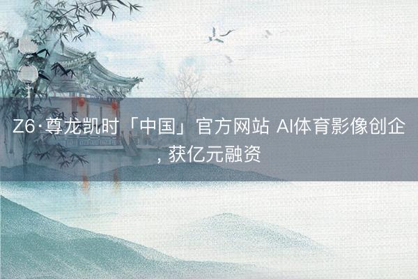 Z6·尊龙凯时「中国」官方网站 AI体育影像创企， 获亿元融资