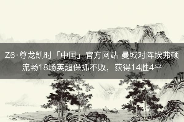 Z6·尊龙凯时「中国」官方网站 曼城对阵埃弗顿流畅18场英超保抓不败,获得14胜4平