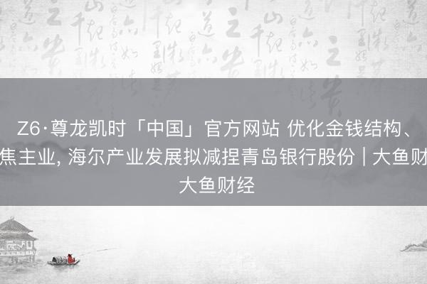 Z6·尊龙凯时「中国」官方网站 优化金钱结构、聚焦主业， 海尔产业发展拟减捏青岛银行股份 | 大鱼财经