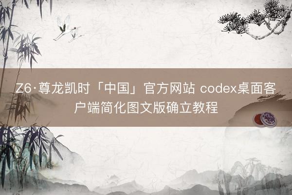 Z6·尊龙凯时「中国」官方网站 codex桌面客户端简化图文版确立教程