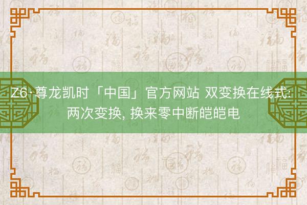 Z6·尊龙凯时「中国」官方网站 双变换在线式: 两次变换， 换来零中断皑皑电