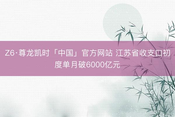 Z6·尊龙凯时「中国」官方网站 江苏省收支口初度单月破6000亿元