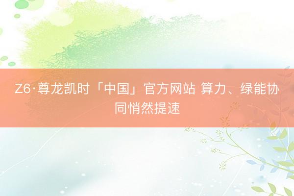 Z6·尊龙凯时「中国」官方网站 算力、绿能协同悄然提速