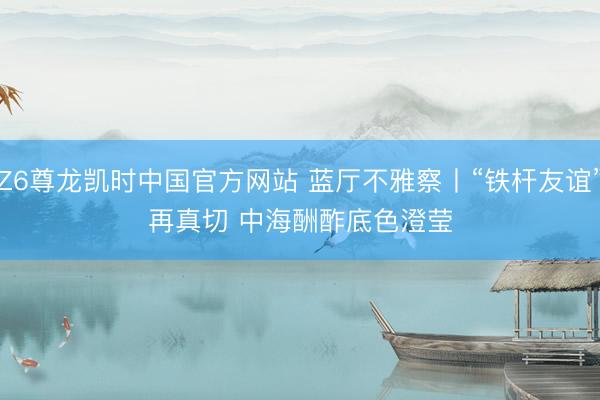 Z6尊龙凯时中国官方网站 蓝厅不雅察丨“铁杆友谊”再真切 中海酬酢底色澄莹