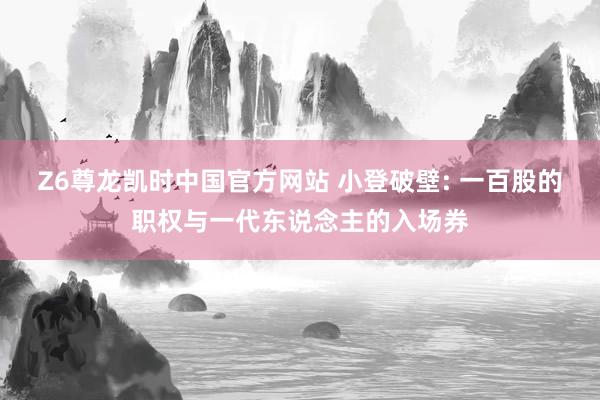 Z6尊龙凯时中国官方网站 小登破壁: 一百股的职权与一代东说念主的入场券